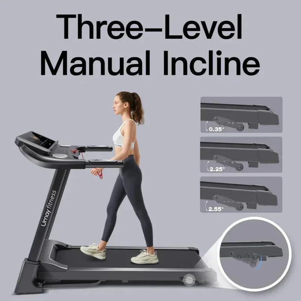 3.0HP Foldable Incline Treadmill with Sensors