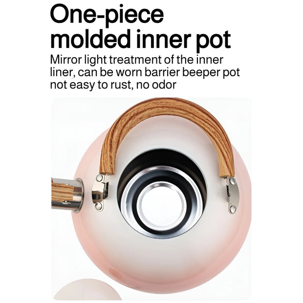 3L Pink Gradient Stainless Steel Whistling Tea Kettle
