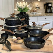 Granite Nonstick Induction Cookware Set 12-Piece Kitchen
