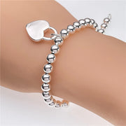Sterling Silver Geometric Charm Bracelet Unisex