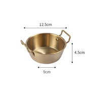 Stainless Steel Golden Bowl with Handle