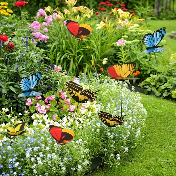 10/20/50pcs 3D Butterfly Garden Yard Decor Stakes