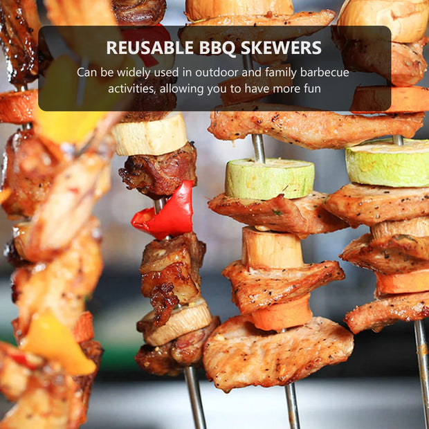 20‑Piece Stainless Steel BBQ Skewers