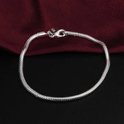 925 Silver 3MM Snake Chain Bracelet Unisex Jewelry