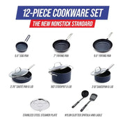 Diamond Infused Ceramic Nonstick Cookware Set 12-Piece