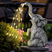 Solar Elephant Garden Ornament with LED Lights