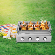 Stainless Steel Smokeless LPG Gas Grill – 4 Burners