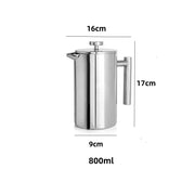 Stainless Steel French Press Coffee Maker – Double-Wall Insulated