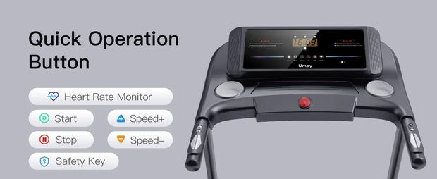 3.0HP Foldable Incline Treadmill with Sensors