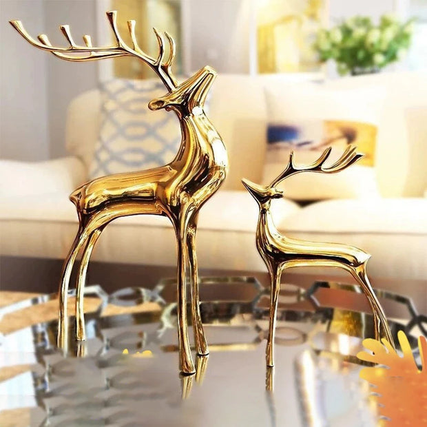 Brass Deer Statue Light Luxury Home Décor