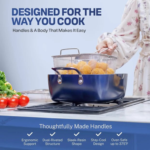 Diamond Coated 20‑Piece Non Stick Cookware & Bakeware Set – PFOA PFOS Free