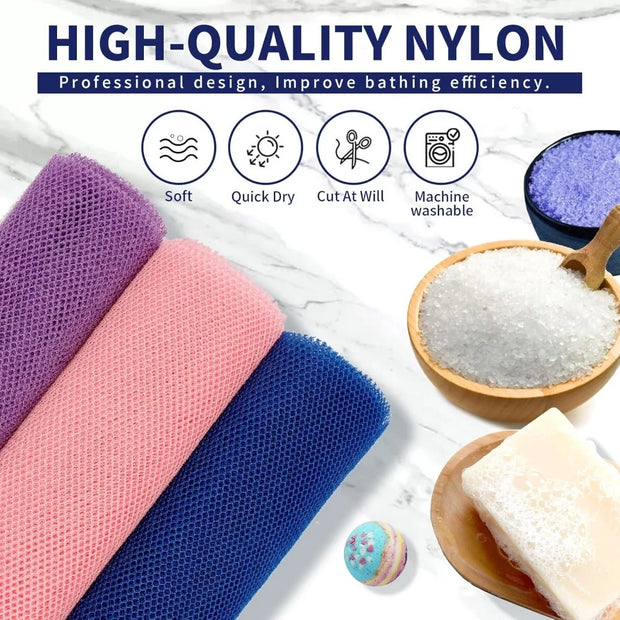 African Net Sponge Exfoliating Bath Mesh – 3PCS Set