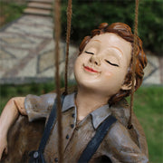 1pc Swing Boy Resin Statue
