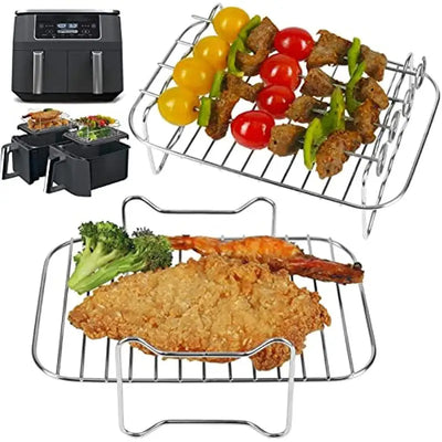 2PCS Stainless Steel Air Fryer Rack Set