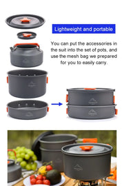 Outdoor Camping  Foldable Aluminum Cookware Set