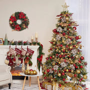 Retro Red Green Gold Christmas Tree Decor