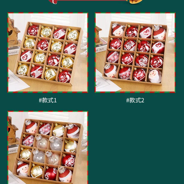 16pcs 6 cm Christmas Ball Ornaments