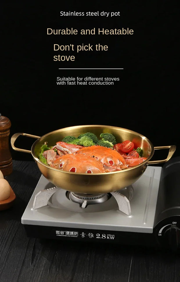 Korean Gold Stainless Steel Single Hot Pot