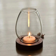 Glass & Wood Candle Stand