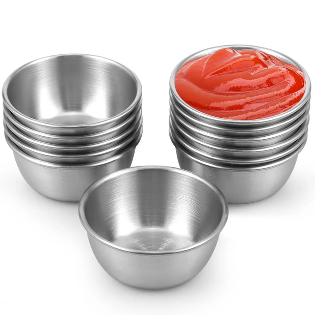 12/24pcs Stainless Steel Sauce Dipping Bowls