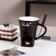 Ceramic Chocolate Melting Mug with Fork