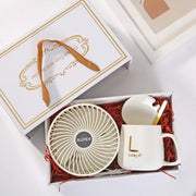 Ceramic Gift Mug Set with Spoon & Bag