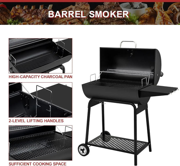 30-Inch Barrel Charcoal Grill