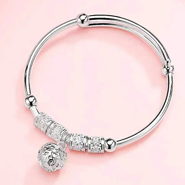"925 Sterling Silver Adjustable Cuff Bracelet Women"