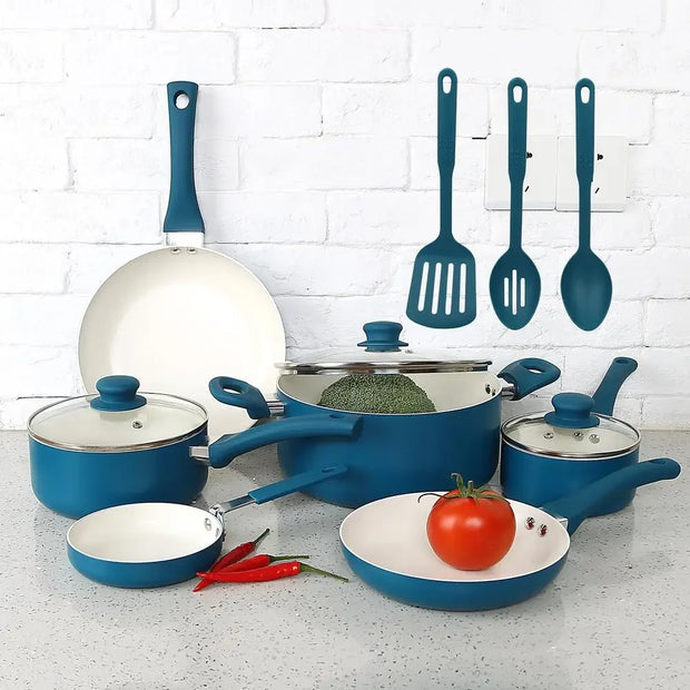 12-Piece Nonstick Ceramic Aluminum Cookware Set