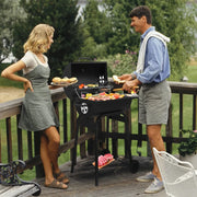 Charcoal BBQ Grill with Adjustable Charcoal Pan & Thermometer