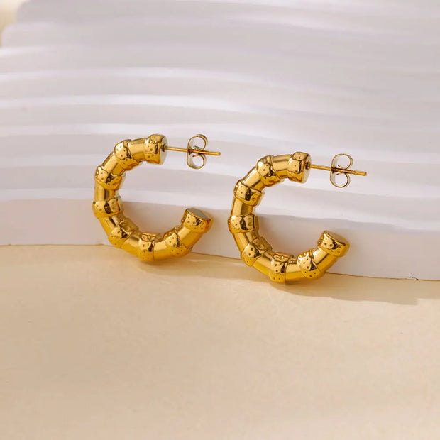 Trendy Heart Hoop Earrings Zircon Metal Women
