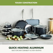 Diamond-Reinforced Ceramic Nonstick Cookware Set – 12 Pieces