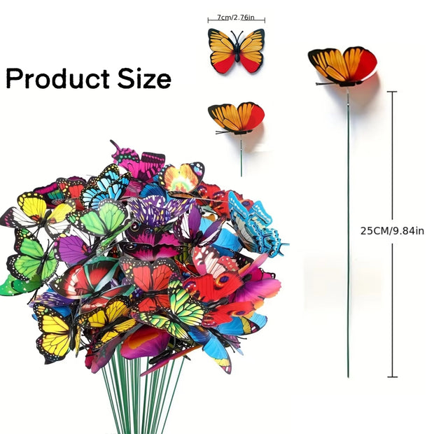 10/20/50pcs 3D Butterfly Garden Yard Decor Stakes