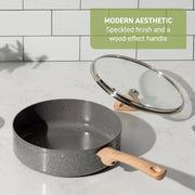 12-Piece Ceramic Cookware Set – Grey Granite