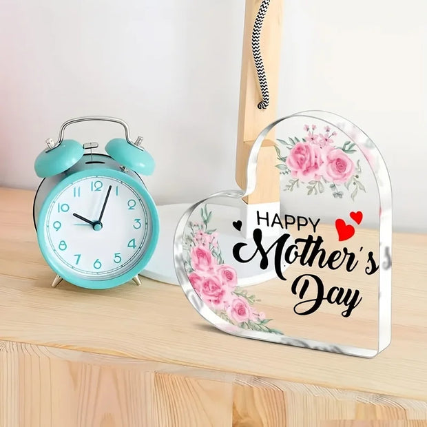 Heart-Shaped Acrylic Plaque for Mom