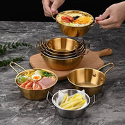 Stainless Steel Golden Bowl with Handle