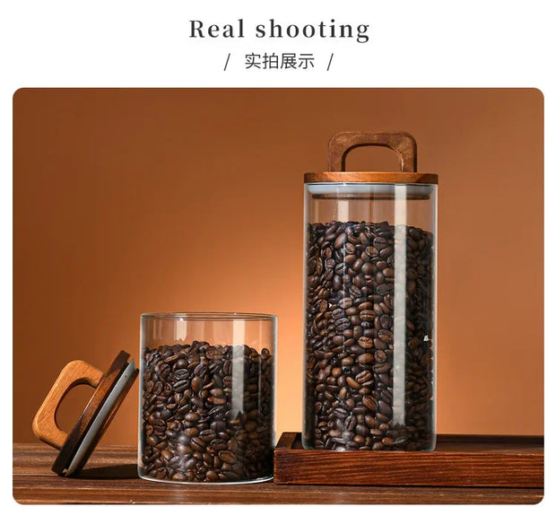 Large Airtight Glass Storage Jar with Bamboo Lid