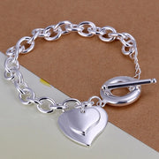Sterling Silver Geometric Charm Bracelet Unisex