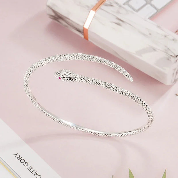 "925 Sterling Silver Adjustable Cuff Bracelet Women"