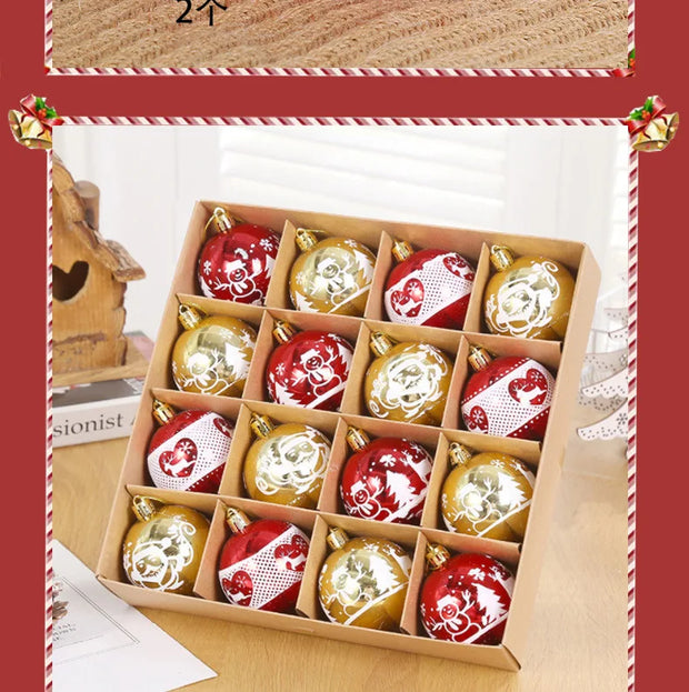 16pcs 6 cm Christmas Ball Ornaments