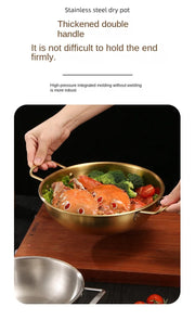 Korean Gold Stainless Steel Single Hot Pot
