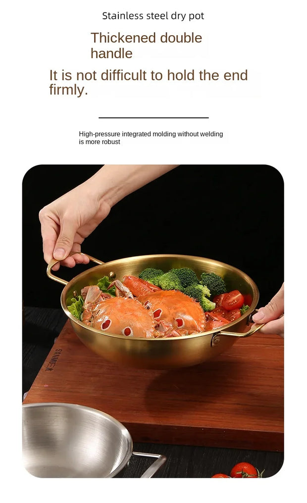Korean Gold Stainless Steel Single Hot Pot
