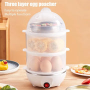 Portable Electric Egg Boiler – 3-Layer Mini Steamer