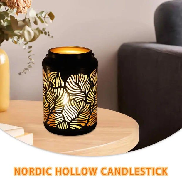 Vintage Hollow Metal Tealight Candle Holder Ornament