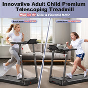 Adjustable Height Electric Treadmill with Desk