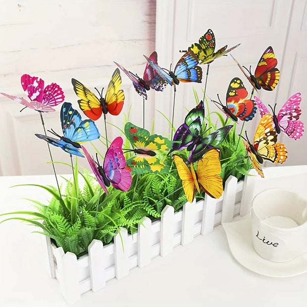 10PCS Colorful Butterfly Garden Yard Flower