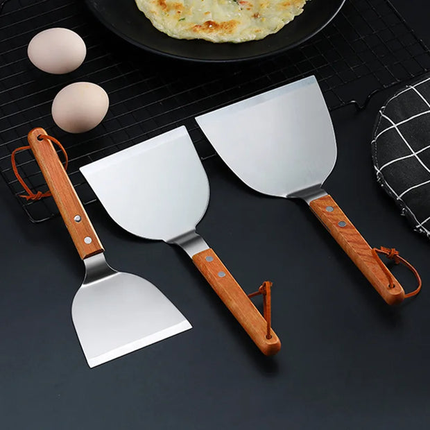 Stainless Steel Wood Handle Cooking Spatula Shovel