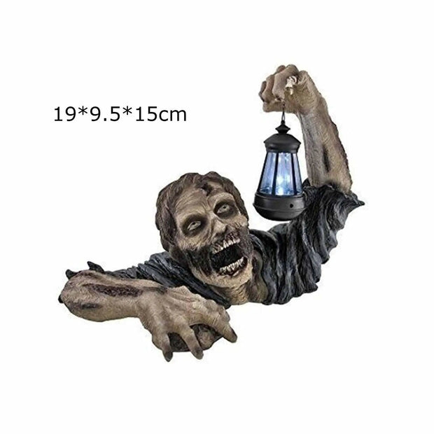 Zombie Lantern Resin Garden Statue