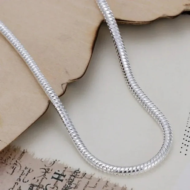 925 Silver 3MM Snake Chain Bracelet Unisex Jewelry