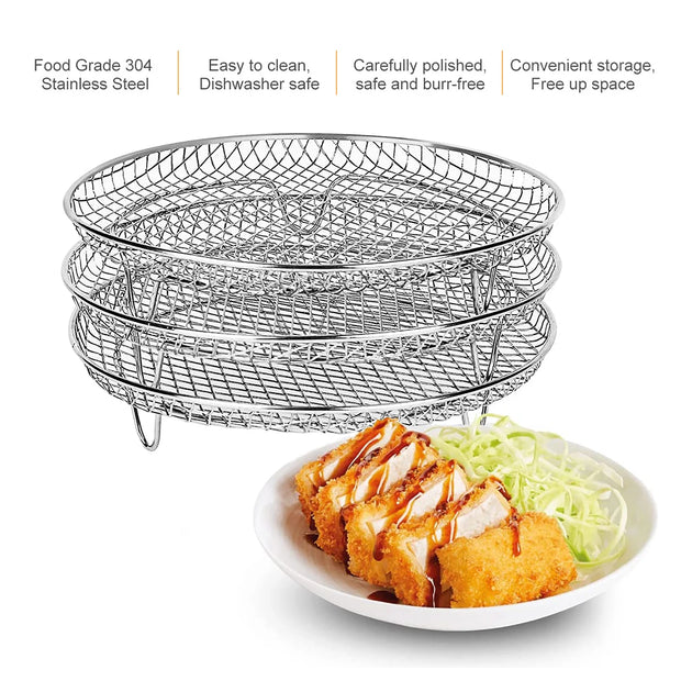 3-Piece Stackable Air Fryer Rack Set